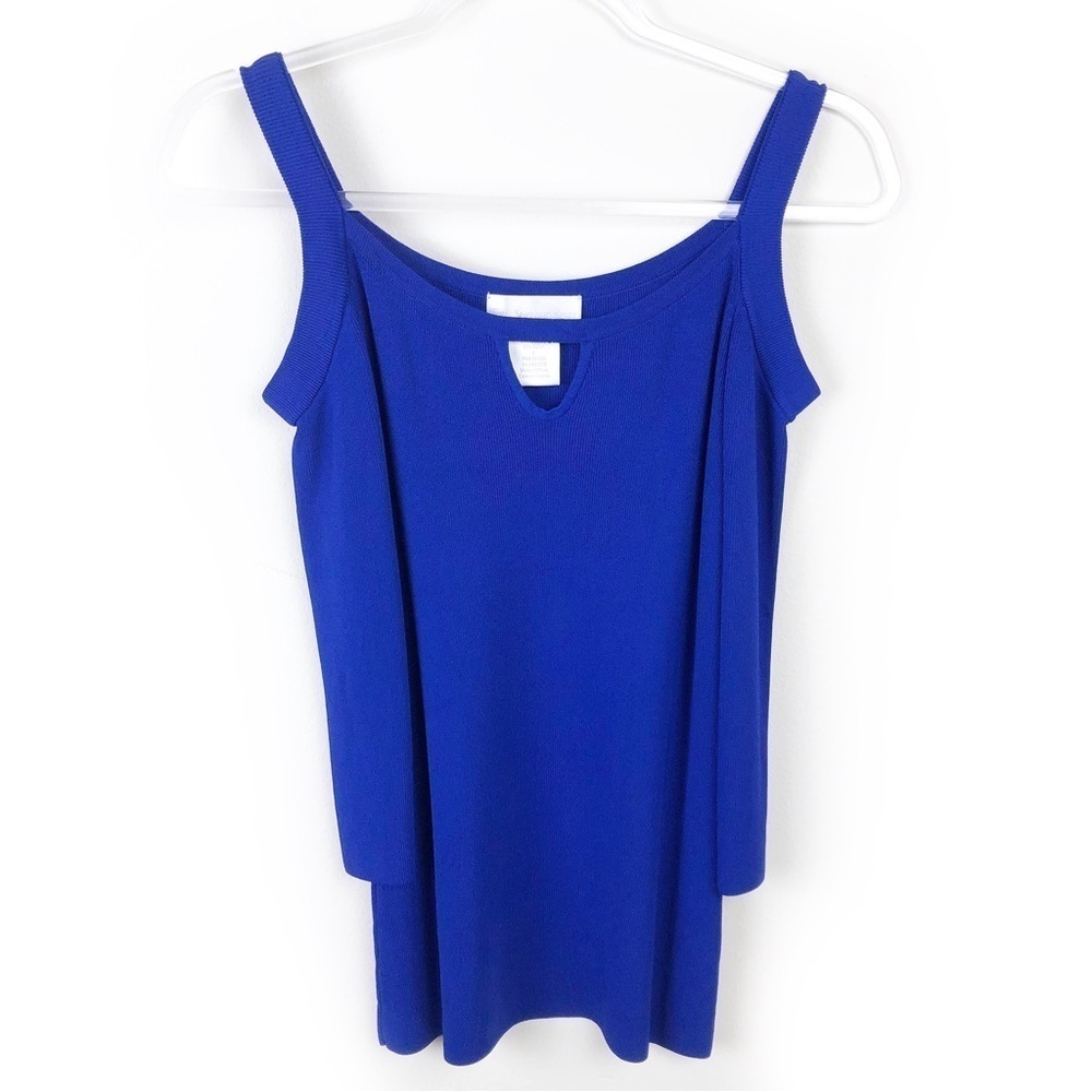 Soft Surroundings cold shoulder slinky ripped blouse size: L